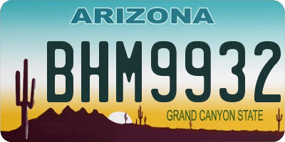 AZ license plate BHM9932