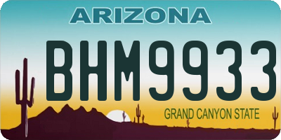AZ license plate BHM9933