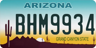 AZ license plate BHM9934