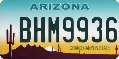 AZ license plate BHM9936