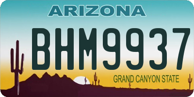 AZ license plate BHM9937
