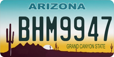 AZ license plate BHM9947