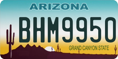 AZ license plate BHM9950