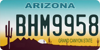 AZ license plate BHM9958