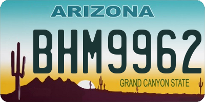 AZ license plate BHM9962