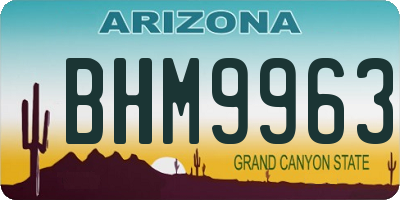 AZ license plate BHM9963