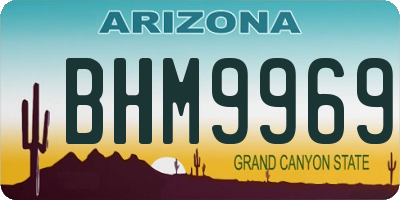 AZ license plate BHM9969