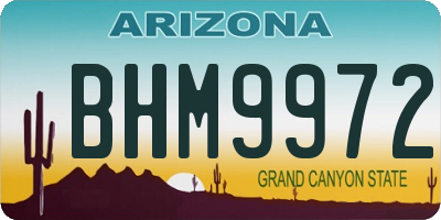 AZ license plate BHM9972