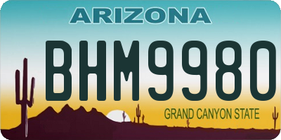 AZ license plate BHM9980