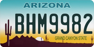 AZ license plate BHM9982