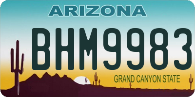 AZ license plate BHM9983