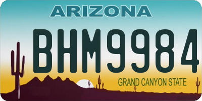 AZ license plate BHM9984