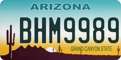 AZ license plate BHM9989