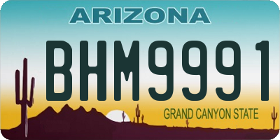 AZ license plate BHM9991
