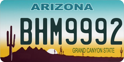 AZ license plate BHM9992