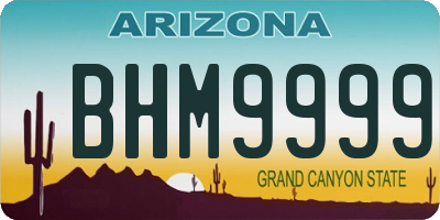 AZ license plate BHM9999