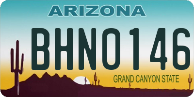 AZ license plate BHN0146