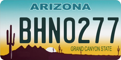 AZ license plate BHN0277