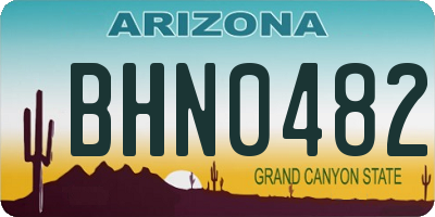 AZ license plate BHN0482