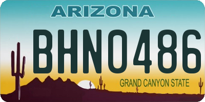AZ license plate BHN0486