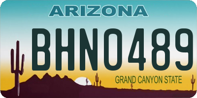 AZ license plate BHN0489