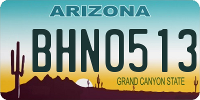 AZ license plate BHN0513