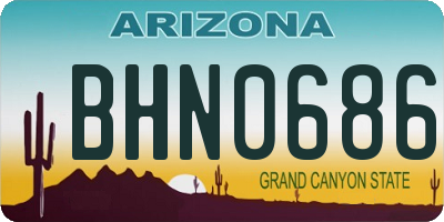 AZ license plate BHN0686