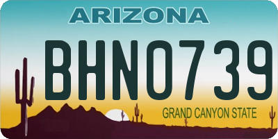 AZ license plate BHN0739