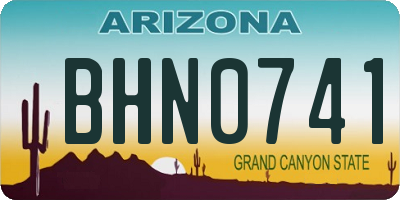 AZ license plate BHN0741