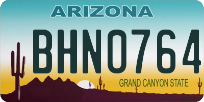 AZ license plate BHN0764