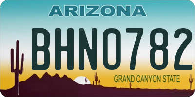 AZ license plate BHN0782