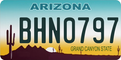 AZ license plate BHN0797