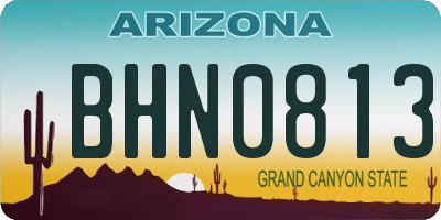 AZ license plate BHN0813