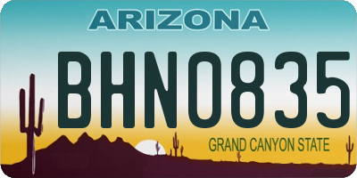 AZ license plate BHN0835