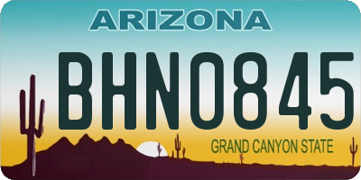 AZ license plate BHN0845