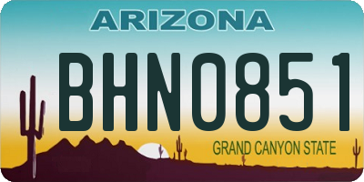 AZ license plate BHN0851