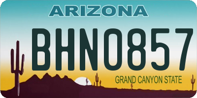 AZ license plate BHN0857