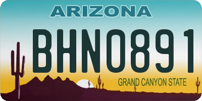 AZ license plate BHN0891