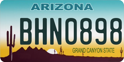 AZ license plate BHN0898