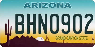 AZ license plate BHN0902