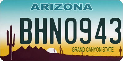 AZ license plate BHN0943