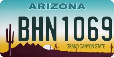 AZ license plate BHN1069