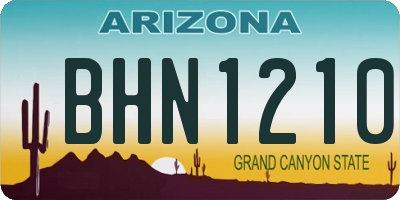 AZ license plate BHN1210
