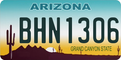 AZ license plate BHN1306
