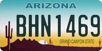 AZ license plate BHN1469