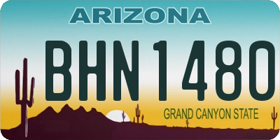 AZ license plate BHN1480