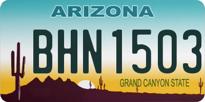 AZ license plate BHN1503