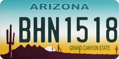 AZ license plate BHN1518