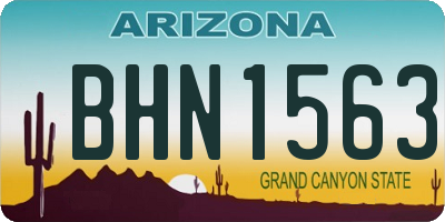 AZ license plate BHN1563