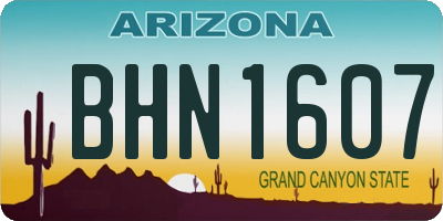 AZ license plate BHN1607